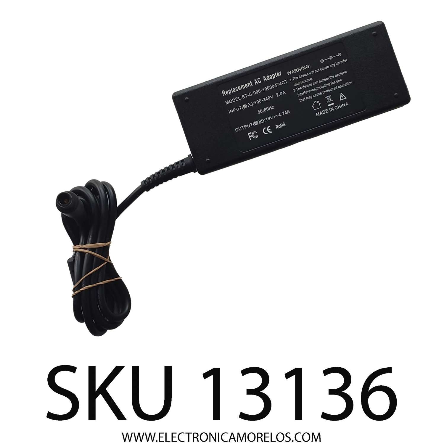 ADAPTADOR AC / NUMERO DE PARTE ST-C-090-19000474CT / 19V - 4.74A	